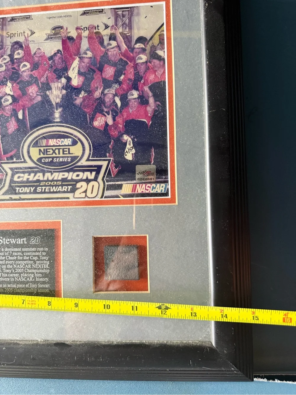 Tony Stewart #20 2005 NASCAR Nextel Cup Champion Framed‎ Race tire display